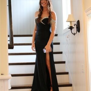 Elegant Black Off-Shoulder Evening Gown